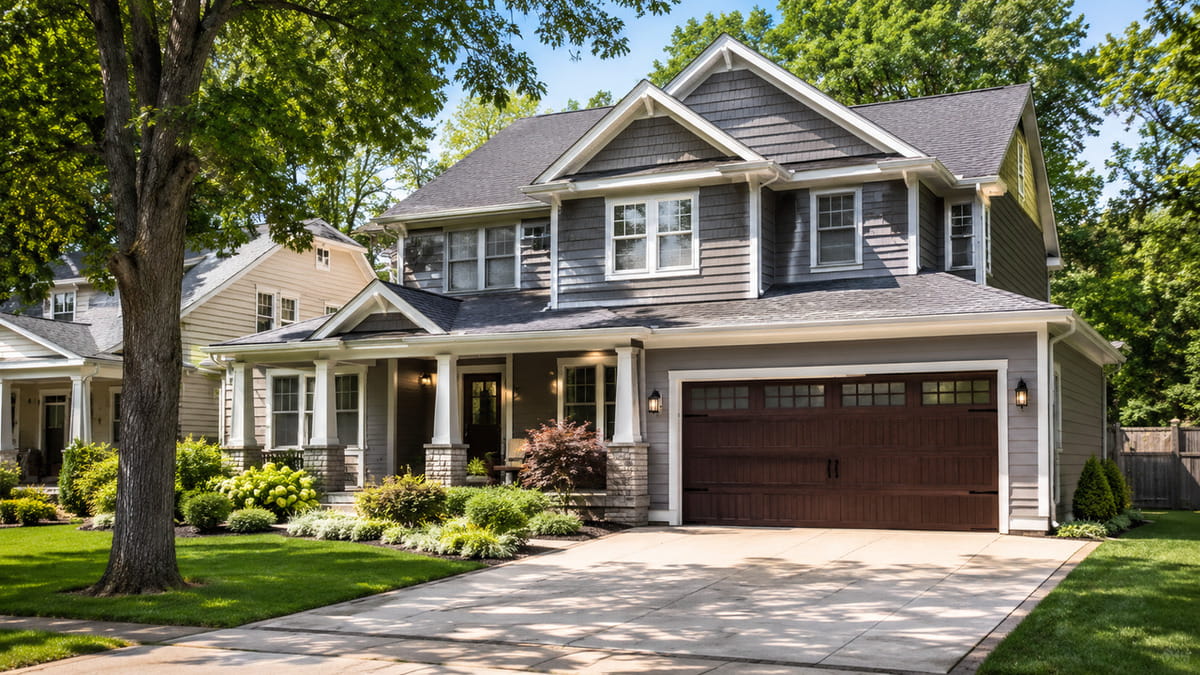 Garage door installation for a home in Plymouth, Michigan